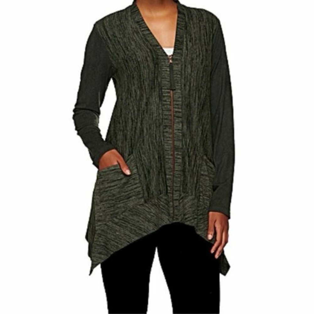 LOGO Olive Green Cardigan Sweater